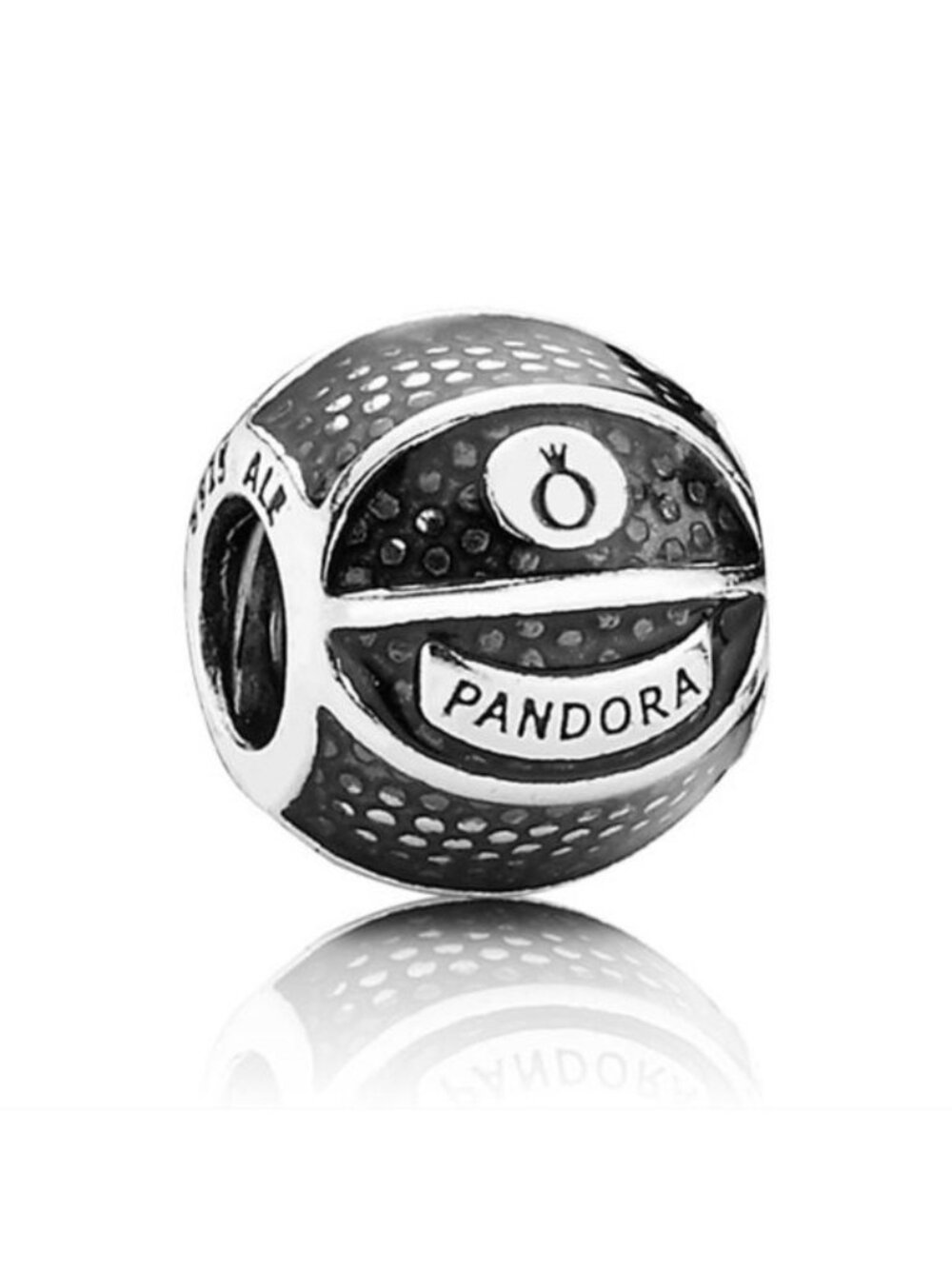 Pandora Sterling Silver Basketball Sports Bead w/ Translucent Enamel -791201en44